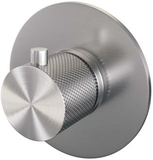 Brauer Brushed Carving - Losse inbouwthermostaat - In/afbouwdelen - RVS Geborsteld PVD