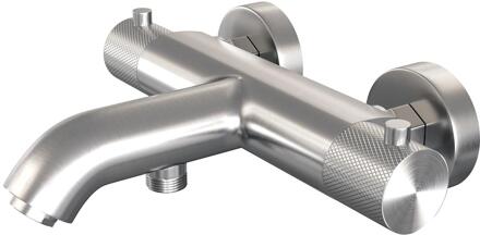 Brauer Brushed Carving - Opbouw Baddouche Thermostaatkraan - RVS Geborsteld PVD