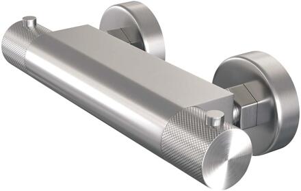 Brauer Brushed Carving - Opbouw Douche Thermostaatkraan - RVS Geborsteld PVD