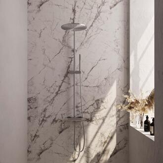 Brauer Brushed Carving Opbouw Thermostatische Regendoucheset - Hoofddouche 30 cm - Staafhanddouche - Doucheslang - Rvs Geborsteld Pvd