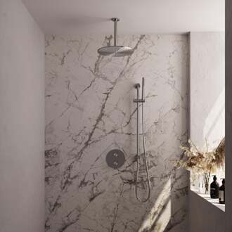 Brauer Brushed Carving Thermostatische Regendoucheset Inbouw - Hoofddouche 30 cm - 3 Weg - Handdouche Rond - Doucheslang - Geintegreerde Glijstang - Rvs