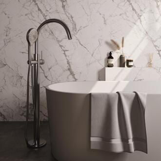 Brauer Brushed Carving Vrijstaande Vrijstaand Badmengkraan - met 3 Standen Handdouche - Doucheslang - Rvs Geborsteld Pvd