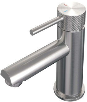 Brauer Brushed carving Wastafelmengkraan opbouw - laag - model a - PVD - geborsteld RVS 5-NG-001-HD6 RVS geborsteld