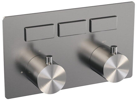Brauer Brushed Edition - 3 functies - inbouwthermostaat - drukknoppen - in/afbouwdelen - RVS geborsteld PVD 5-NG-156