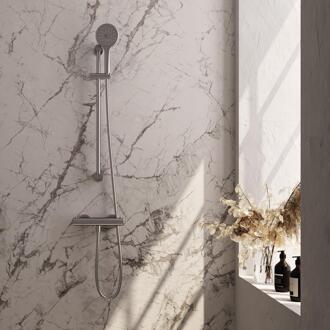 Brauer Brushed Edition Glijstangset met Thermostaatkraan - 3-Standen Handdouche - Rvs Geborsteld Pvd