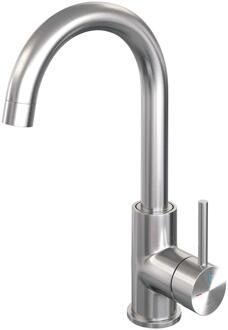 Brauer Brushed Edition Hoge Opbouw Wastafelmengkraan met Draaibare Ronde Uitloop Model A RVS Geborsteld PVD