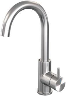 Brauer Brushed Edition Hoge Opbouw Wastafelmengkraan met Draaibare Ronde Uitloop Model B RVS Geborsteld PVD