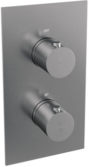 Brauer Brushed Edition inbouwthermostaat - met inbouwdeel - 2 gladde knoppen - PVD - geborsteld RVS 5-NG-5100 RVS geborsteld