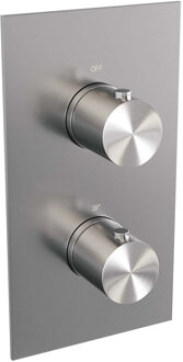 Brauer Brushed Edition inbouwthermostaat - met inbouwdeel - 2 gladde knoppen - PVD - geborsteld RVS 5-NG-5100 RVS geborsteld