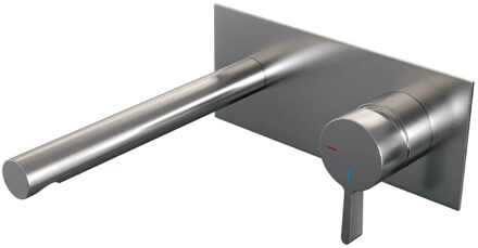 Brauer Brushed Edition inbouwwastafelkraan type S1 greep met inbouwdeel ColdStart geborsteld rvs PVD