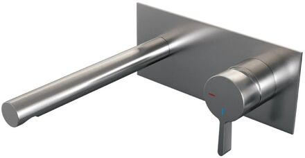 Brauer Brushed Edition inbouwwastafelkraan type S1 greep met inbouwdeel ColdStart geborsteld rvs PVD