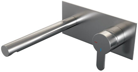 Brauer Brushed Edition inbouwwastafelkraan type S4 greep met inbouwdeel ColdStart geborsteld rvs PVD