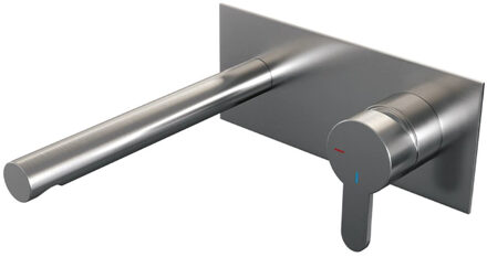 Brauer Brushed Edition inbouwwastafelkraan type S4 greep met inbouwdeel ColdStart geborsteld rvs PVD