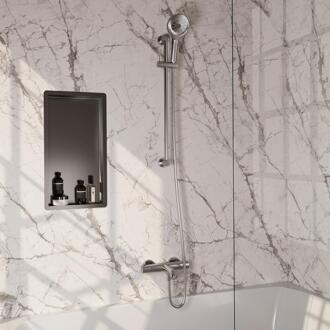 Brauer Brushed Edition Opbouw Baddouche Thermostaatkraan - 3 stand - Doucheslang - Glijstang - Handdouche - Rvs Geborsteld Pvd