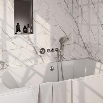 Brauer Brushed Edition Thermostatische Inbouw Badkraan Badvulcombinatie - 3 stand - Doucheslang - Wandaansluitbocht - Handdouche - Rvs Geborsteld Pvd