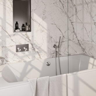 Brauer Brushed Edition thermostatische inbouw badkraan met drukknoppen SET 04 met badvulcombinatie en 3-standen handdouche en doucheslang en