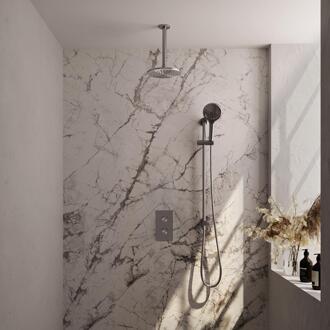 Brauer Brushed Edition Thermostatische Regendoucheset Inbouw - Hoofddouche 20 cm - 3 Weg - Handdouche 3 Standen - Doucheslang - Geintegreerde Glijstang - Rvs