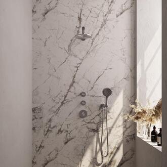 Brauer Brushed Edition Thermostatische Regendoucheset Inbouw - Hoofddouche 20 cm - Rechte Wandarm - Handdouche 3 Standen - Doucheslang - Wandaansluitbocht - Rvs