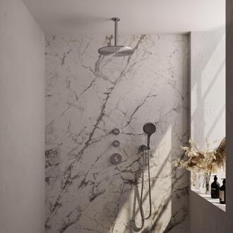 Brauer Brushed Edition Thermostatische Regendoucheset Inbouw - Hoofddouche 30 cm - Handdouche 3 Standen - Doucheslang - Wandaansluitbocht - Rvs