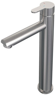 Brauer Brushed Edition wastafelkraan opbouw verhoogd met type HD4 greep ColdStart geborsteld rvs PVD