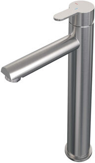 Brauer Brushed Edition wastafelkraan opbouw verhoogd met type HD4 greep ColdStart geborsteld rvs PVD