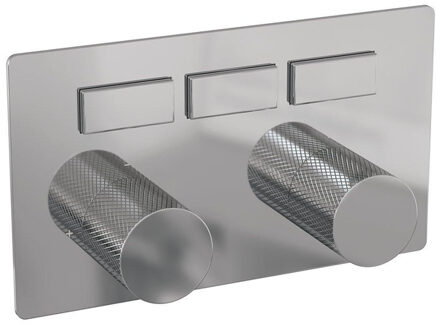 Brauer Chrome Carving - 3 functies - inbouwthermostaat - drukknoppen - in/afbouwdelen - chroom 5-CE-158