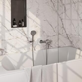 Brauer Chrome Carving Opbouw Baddouche Thermostaatkraan - Wandhouder - 3 stand - Doucheslang - Handdouche - Chroom