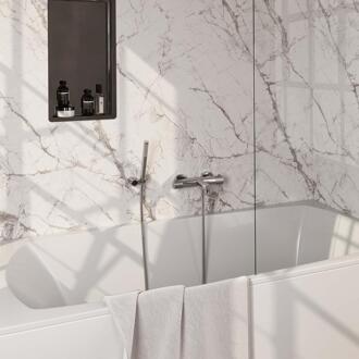 Brauer Chrome Carving Opbouw Baddouche Thermostaatkraan - Wandhouder - Staaf - Doucheslang - Handdouche - Chroom