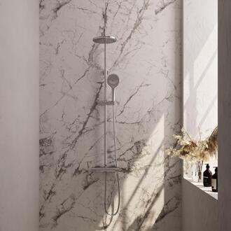 Brauer Chrome Carving Opbouw Thermostatische Regendoucheset - Hoofddouche 20 cm - Handdouche 3 Standen - Doucheslang - Chroom