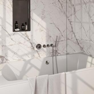 Brauer Chrome Carving Thermostatische Inbouw Badkraan Badvulcombinatie - Staaf - Doucheslang - Wandaansluitbocht - Handdouche - Chroom