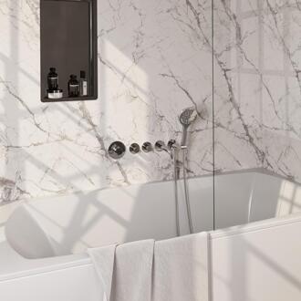 Brauer Chrome Carving Thermostatische Inbouw Badkraan Uitloop - 3 stand - Doucheslang - Wandaansluitbocht - Handdouche - Chroom