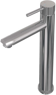 Brauer Chrome Carving verhoogde wastafelkraan met lange, ronde handgreep en ColdStart chroom