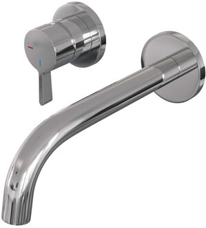 Brauer Chrome Edition ColdStart wastafelkraan inbouw gebogen uitloop en rozetten model E2 chroom