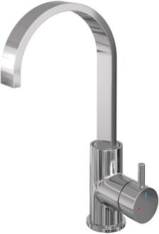 Brauer Chrome Edition Hoge Opbouw Wastafelmengkraan met Draaibare Platte Uitloop Model B Chroom