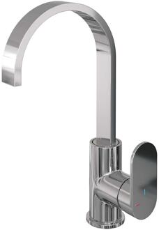 Brauer Chrome Edition Hoge Opbouw Wastafelmengkraan met Draaibare Platte Uitloop Model C Chroom