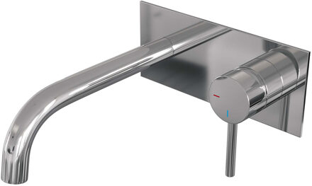 Brauer Chrome Edition inbouw wastafelkraan met achterplaat - hendel 1 - chroom