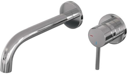 Brauer Chrome Edition Inbouw Wastafelmengkraan met Gebogen Uitloop en Rozetten Model A1 Chroom