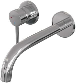Brauer Chrome Edition Inbouw Wastafelmengkraan met Gebogen Uitloop en Rozetten Model A2 Chroom