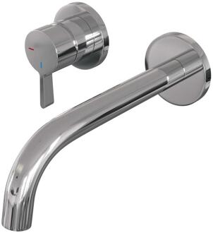 Brauer Chrome Edition Inbouw Wastafelmengkraan met Gebogen Uitloop en Rozetten Model E2 Chroom