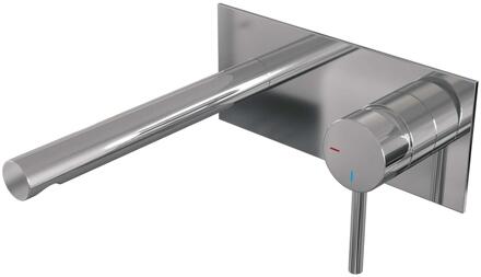 Brauer Chrome Edition Inbouw Wastafelmengkraan met Rechte Uitloop en Afdekplaat Model A1 Chroom