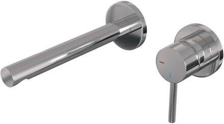 Brauer Chrome Edition Inbouw Wastafelmengkraan met Rechte Uitloop en Rozetten Model A1 Chroom