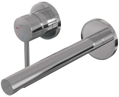 Brauer Chrome Edition Inbouw Wastafelmengkraan met Rechte Uitloop en Rozetten Model A2 Chroom