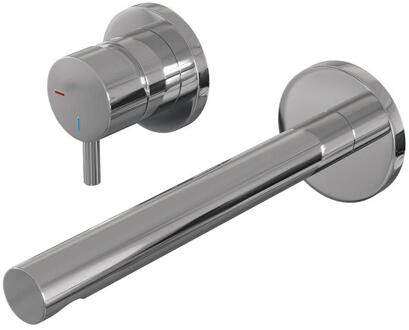 Brauer Chrome Edition Inbouw Wastafelmengkraan met Rechte Uitloop en Rozetten Model B2 Chroom