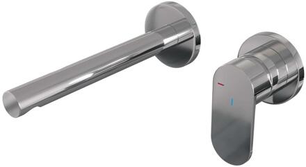 Brauer Chrome Edition Inbouw Wastafelmengkraan met Rechte Uitloop en Rozetten Model C1 Chroom