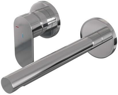 Brauer Chrome Edition Inbouw Wastafelmengkraan met Rechte Uitloop en Rozetten Model C2 Chroom