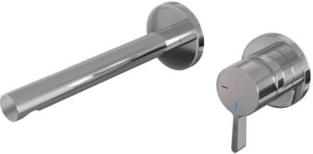 Brauer Chrome Edition Inbouw Wastafelmengkraan met Rechte Uitloop en Rozetten Model E1 Chroom