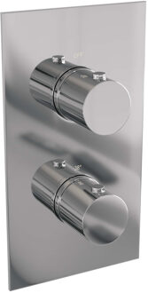 Brauer Chrome Edition inbouwthermostaat - met inbouwdeel - 2 gladde knoppen - chroom 5-CE-5100