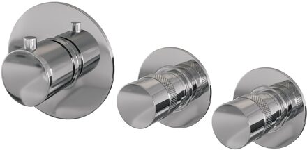 Brauer Chrome Edition inbouwthermostaat - met inbouwdeel - 3 gladde knoppen - chroom 5-CE-088