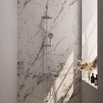 Brauer Chrome Edition Opbouw Thermostatische Regendoucheset - Hoofddouche 20 cm - Handdouche 3 Standen - Doucheslang - Chroom