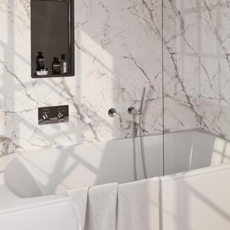 Brauer Chrome Edition Thermostatische Inbouw Badkraan Drukknoppen - Uitloop - Staaf - Doucheslang - Wandaansluitbocht - Handdouche - Chroom